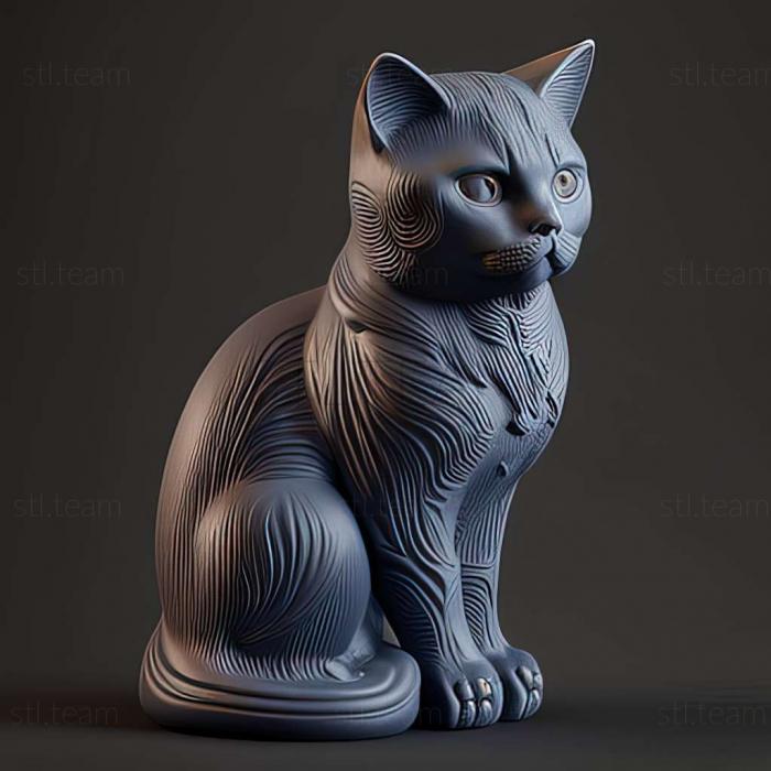 3D model Chartreux cat (STL)